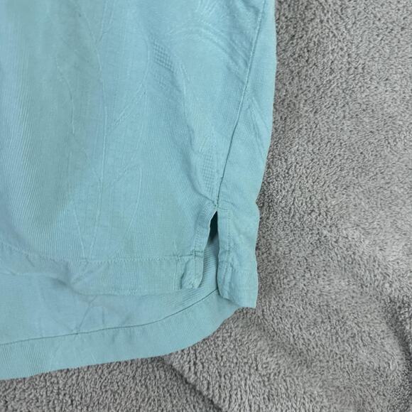 Tommy Bahama Shirt Mens Medium Seafoam Green Silk Jacquard Camp Button Front - Picture 3 of 14